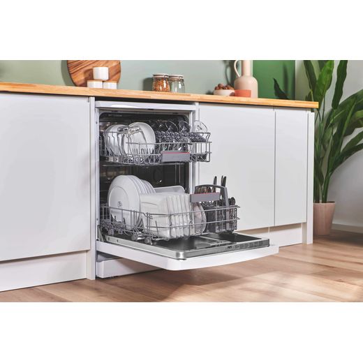 Bosch Series 4 Standard Dishwasher - White - Door open and racks out