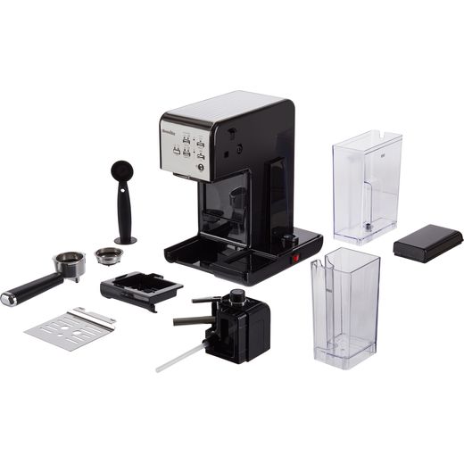 Breville One-Touch Espresso Coffee Machine - Black / Chrome - Exploded accessories shot