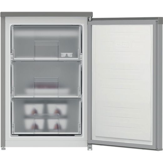 Indesit Under Counter Freezer - Silver - front with door open shot