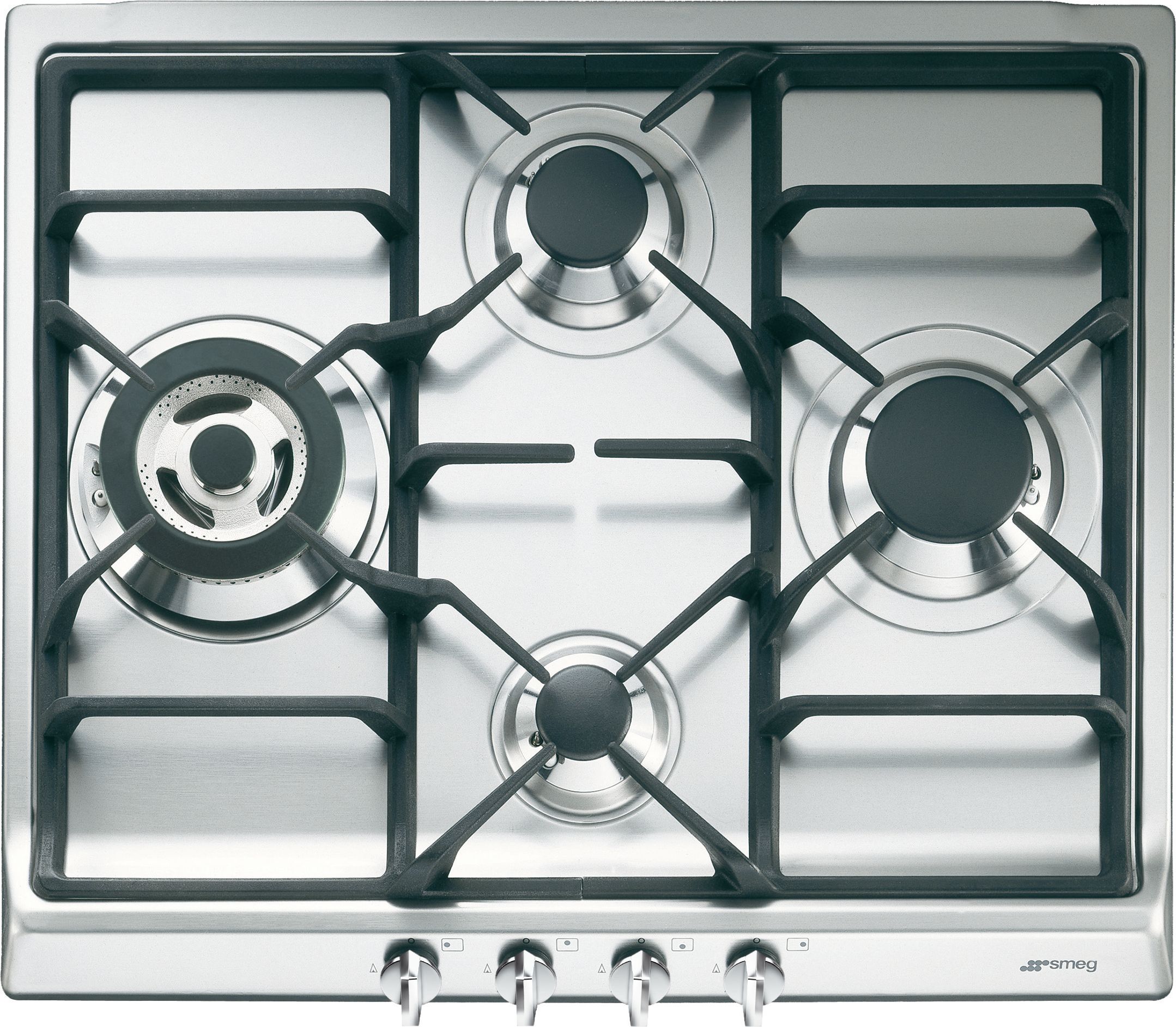 Smeg 60cm Gas Hob - Stainless Steel - 4 Burners - Rotary Dial