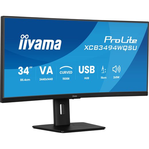 iiyama ProLite 34” curved ultra-wide screen with 15cm height adjustable stand_1