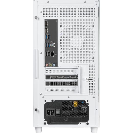 3XS Systems Gaming PC - NVIDIA® GeForce RTX™ 5070, AMD Ryzen™ 7, 1TB SSD - White - Back shot
