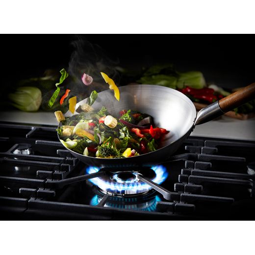 Stoves Richmond 110cm Dual Fuel Range Cooker - Anthracite - Food cooking in wok on hob shot