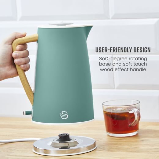 Swan Nordic SK14610GREN Kettle - Green - Annotation - Friendly design shot