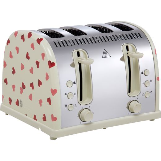 Russell Hobbs Emma Bridgewater Pink Hearts Design 28350 4 Slice Toaster - Cream