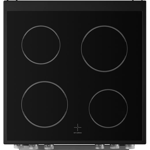 Midea MFO24EME4R118-BK 60cm Wide Double Oven Electric Cooker with Ceramic Hob - Black - hob view shot