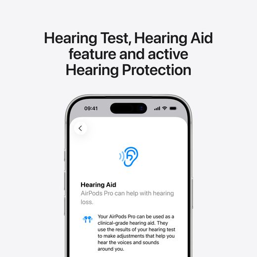 Apple AirPods Pro 3 and Active Noise Cancelling - White - Annotation - Hearing test