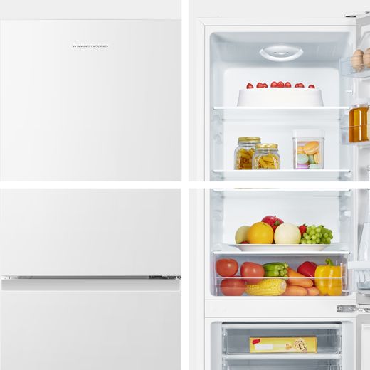 Fridgemaster MC50165E 143cm 60/40 Small Fridge Freezer - White - Close up detail shot