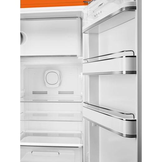 Smeg Right Hand Hinge FAB28ROR6 153cm High Small Fridge with Ice Box - Orange - Internal shot