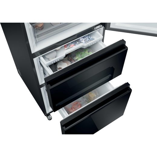 Haier 3D 60 Series 7 HTW7620DNGB Wifi Connected 205cm High No Frost Fridge Freezer - Black - Freezer drawer