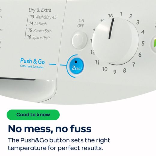 Indesit My Time 7Kg / 5Kg Washer Dryer - White - AO Annotation -  Push&Go