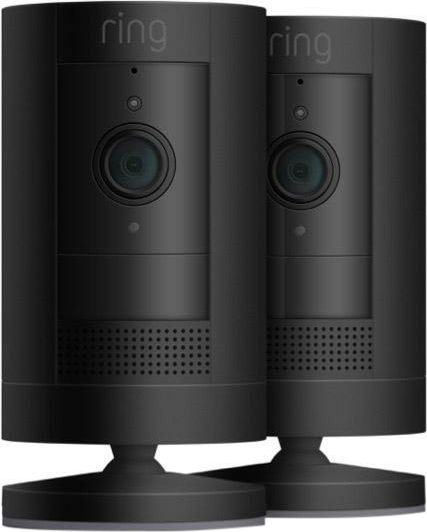 Ring Stick Up Cam Battery (Twin Pack) Smart Home Security Camera - Black, Black