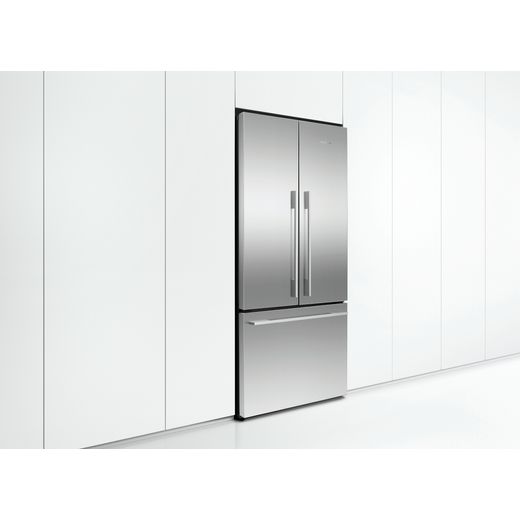 Fridge Freezer French Door 900mm, Stainless Steel, WiFi, compatible with SmartHQ App - American fridge freezer in kitchen shot 