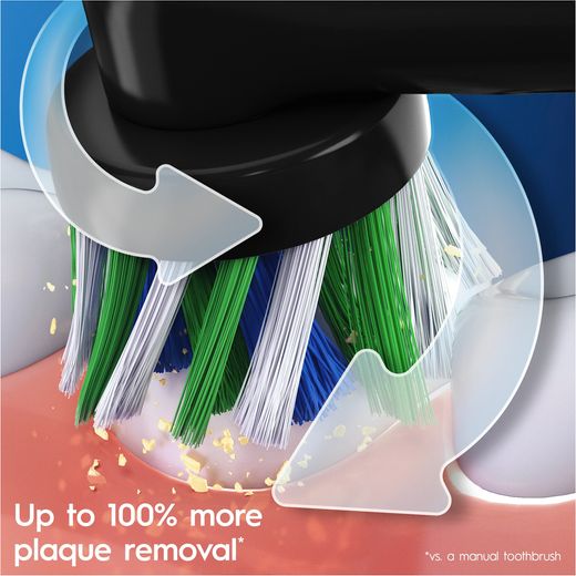 Oral B Vitality PRO Electric Toothbrush - Black - Annotation - 100% plague removal 