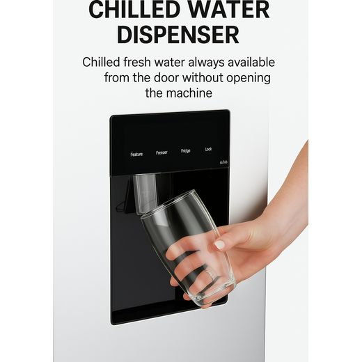 Tesla American Fridge Freezer - Stainless Steel - Annotation - Chilled water dispenser