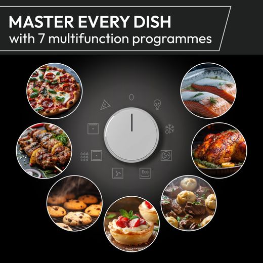 Hoover Built In Electric Single Oven - Stainless Steel - Annotation - 7 programmes shot 