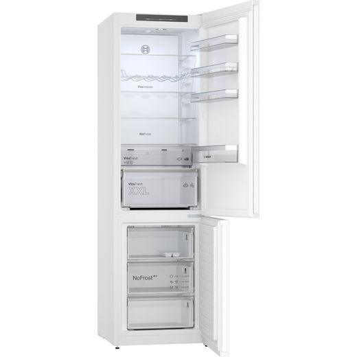 Bosch Series 4 70/30 Frost Free Fridge Freezer - White - Right perspective with door open shot