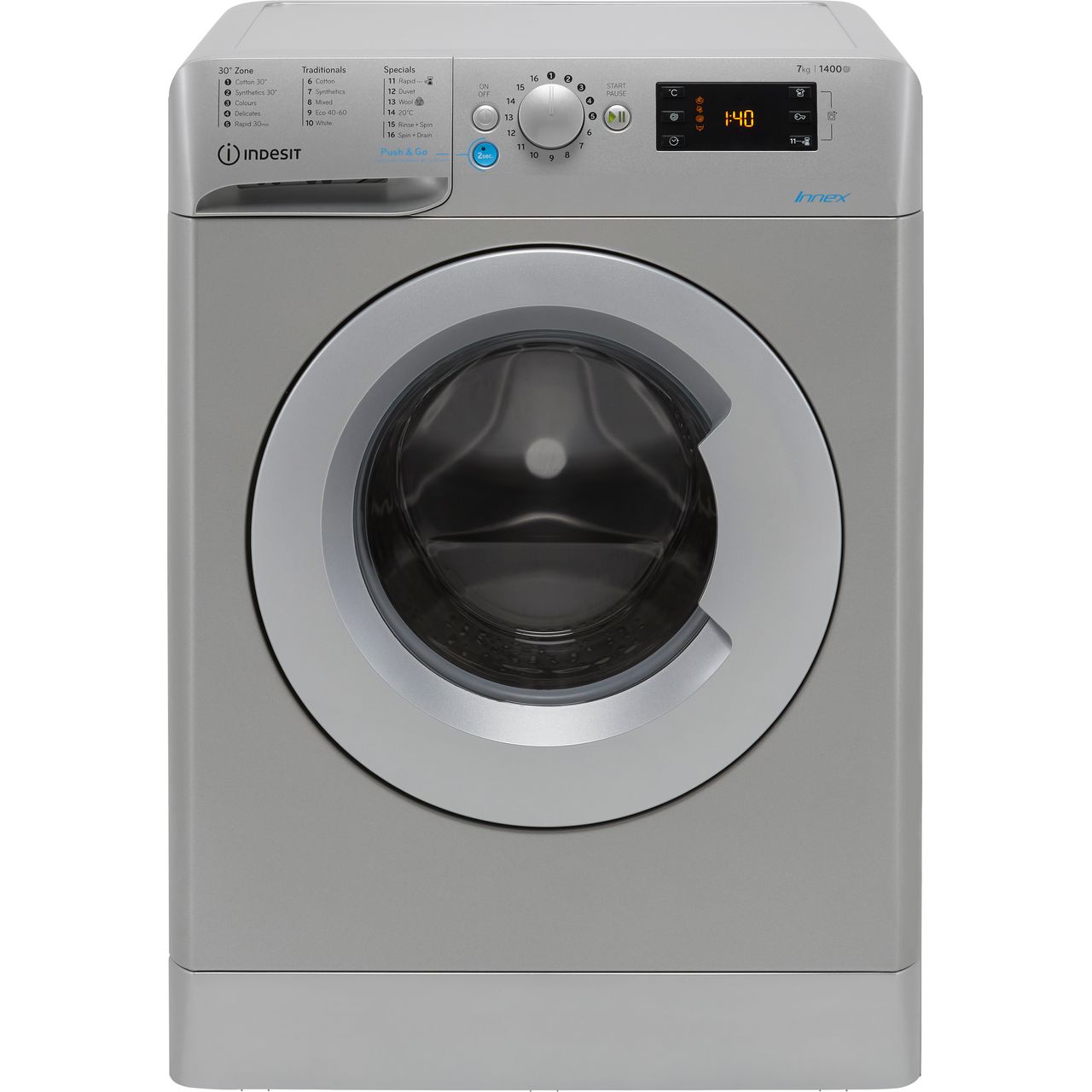 BWE71452SUKN | Indesit Washing Machine | Silver | ao.com