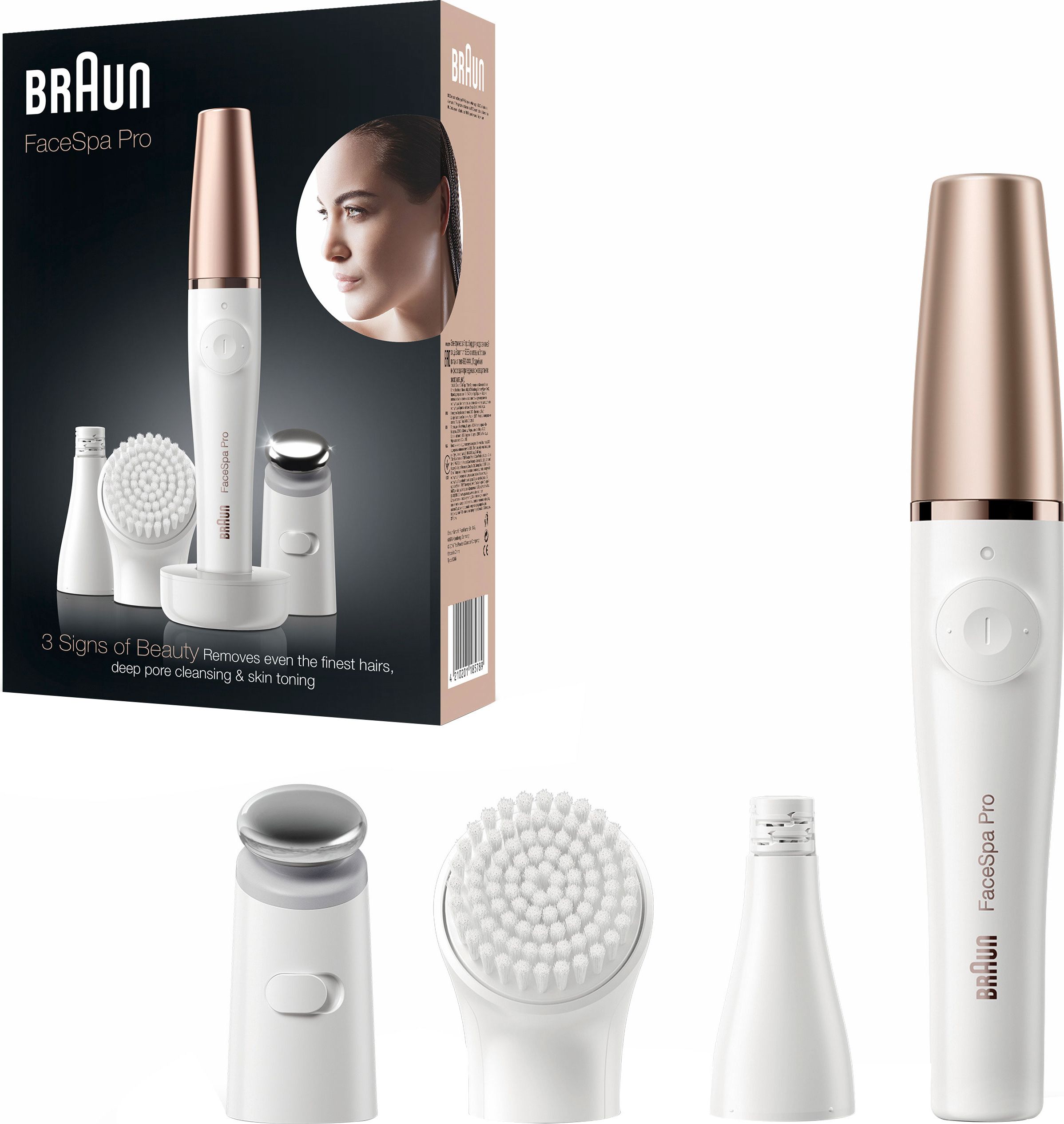 Braun FaceSpa Pro 3-in-1 Facial Epilator - White - 10 Tweezers