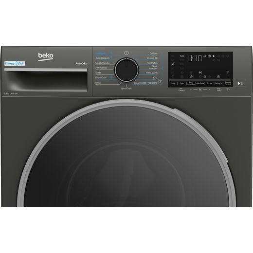 Beko EnergySpin™ B5W5941BDG 9kg Washing Machine with 1400 rpm - Graphite - Control panel shot 