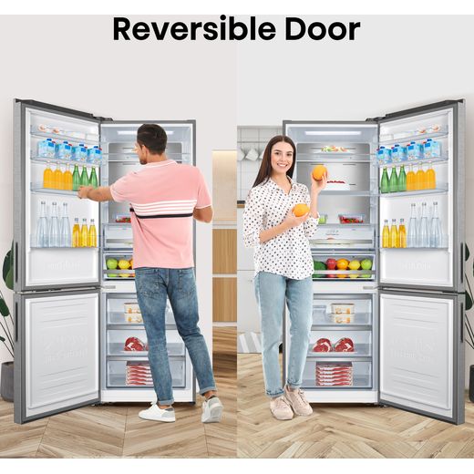 Hisense 60/40 Frost Free Fridge Freezer - Stainless Steel - Annotation - Reversible door