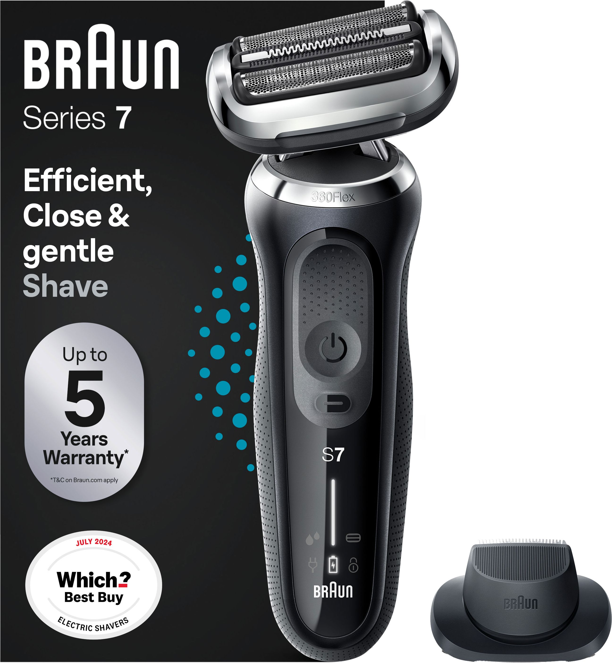 Braun Series 7 Beard Trimmer Black, Black