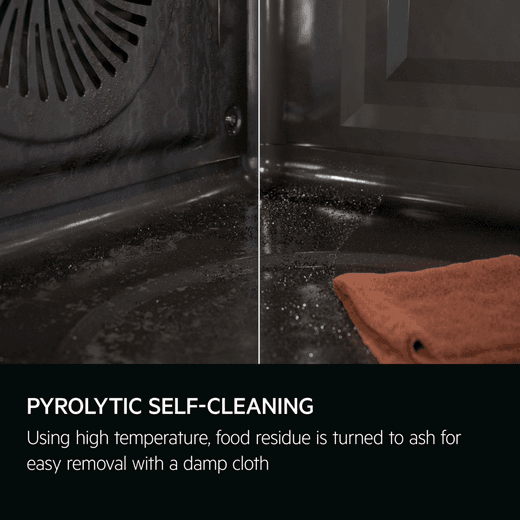 AEG Built In Electric Single Oven - Black - Annotation - Pyrolytic self cleaning