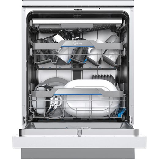 Midea Standard Dishwasher - Stainless Steel - Front shot door open