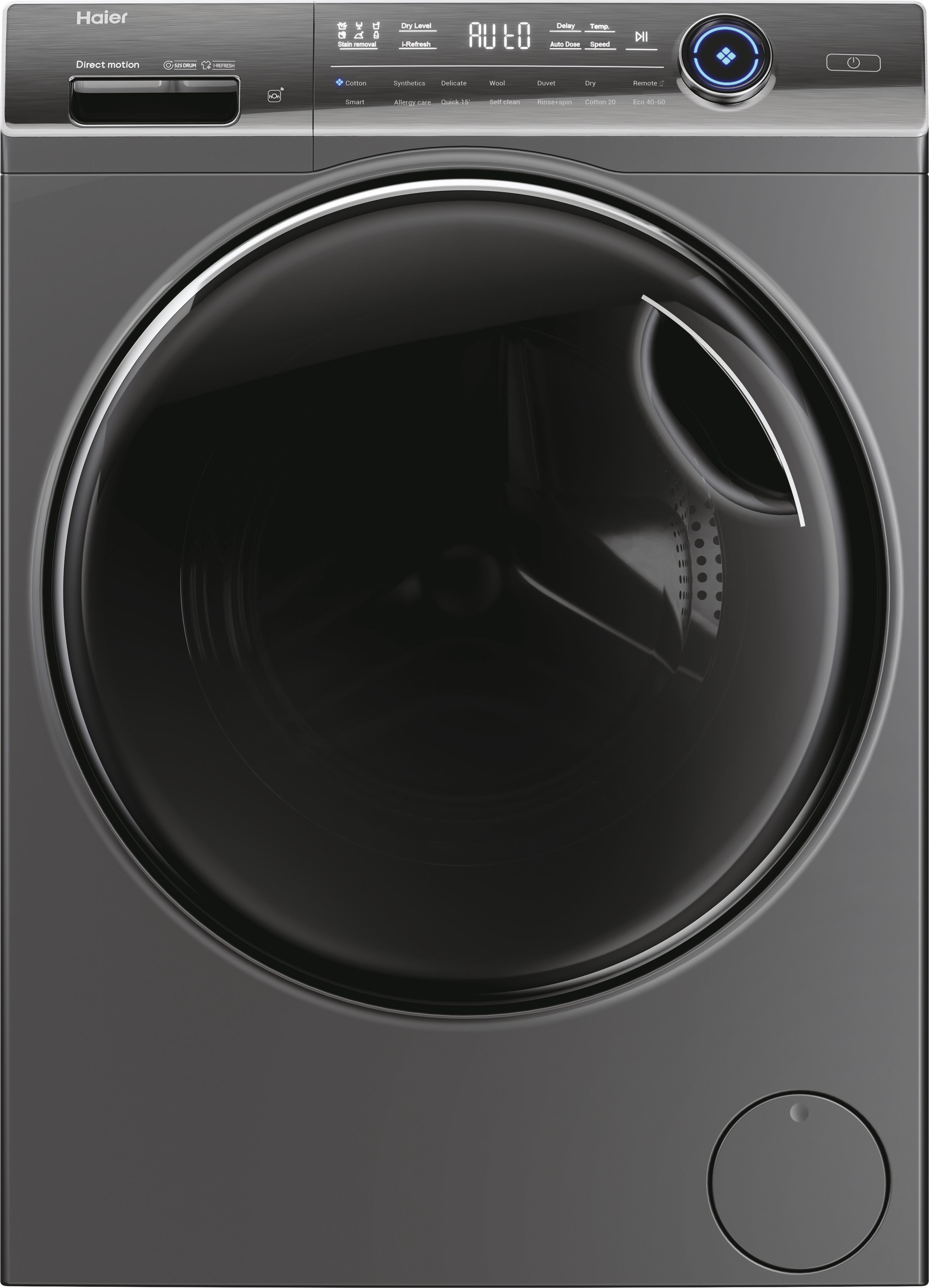 Haier HWD10BD14979SNUK Wifi Connected 10Kg/6Kg Washer Dryer with 1400 rpm - Graphite - D Rated [Wash&Dry], A Rated [Wash Only], Silver