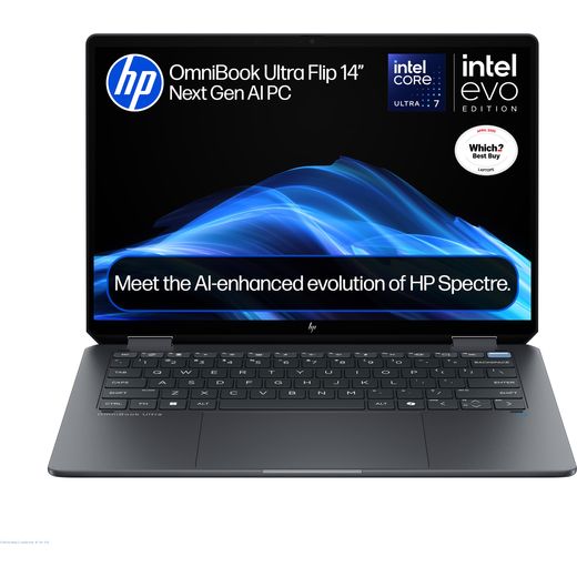 HP OmniBook Ultra Flip 14-fh0006na OLED 14" 2-in-1 Laptop - Intel® Core™ Ultra 7, 1TB SSD, 16 GB RAM - Grey - Front shot