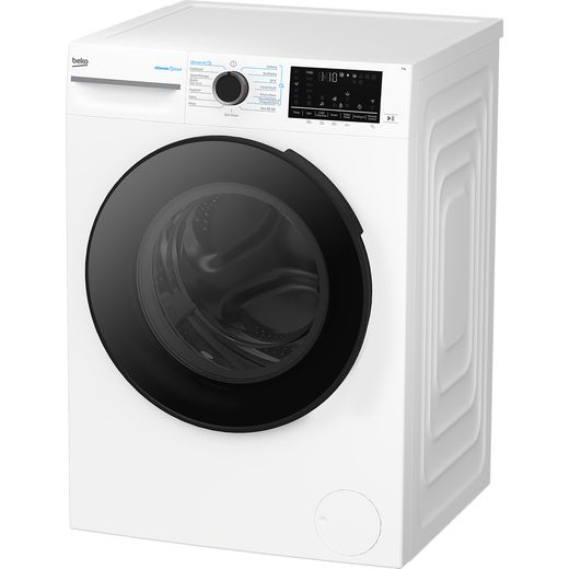 Beko BM5WT6843TW 8kg WiFi Connected Washing Machine with 1400 rpm - White - left perpsective shot 