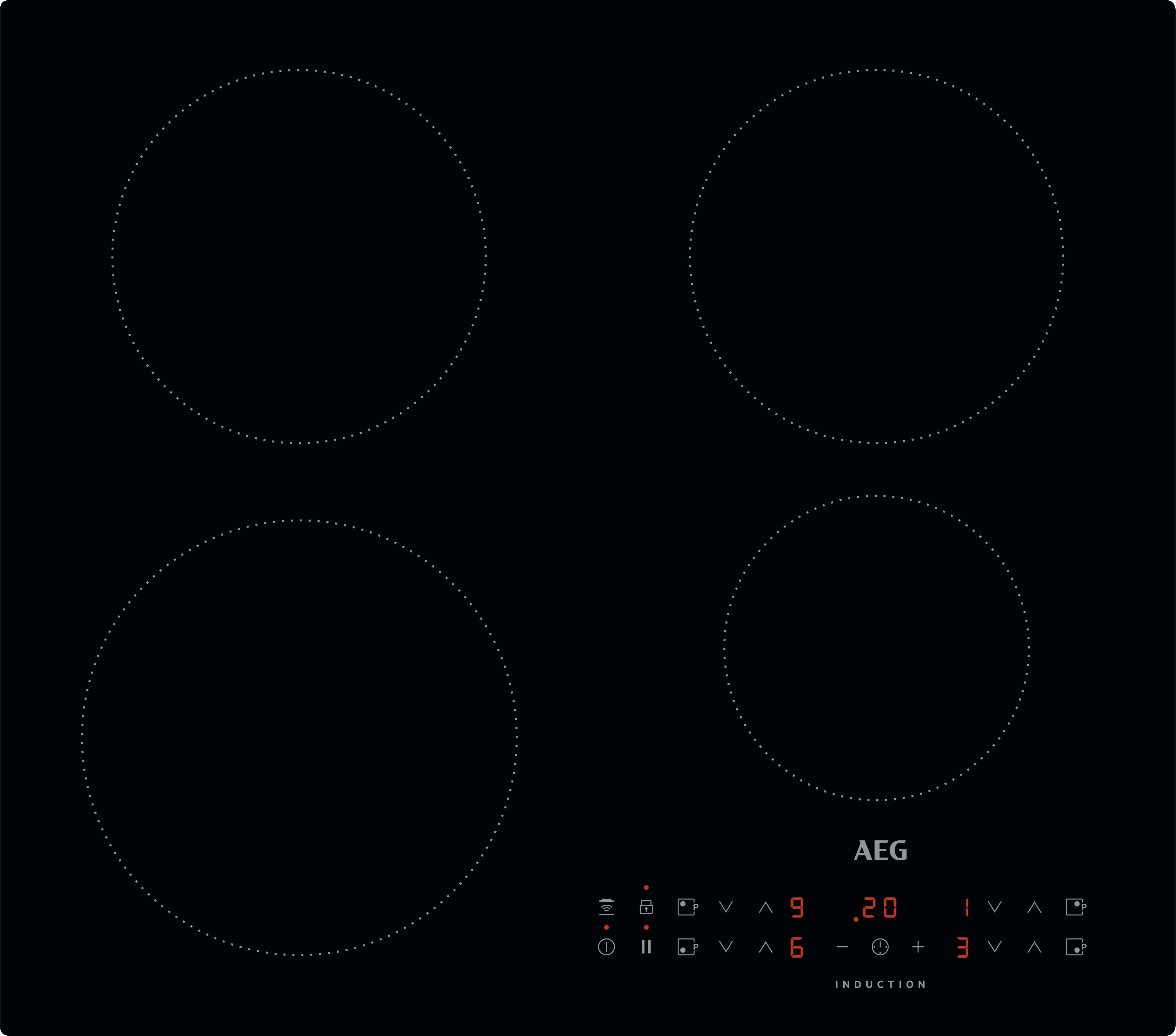 Image of AEG 5000 Series IKX64301CB 59cm Induction Hob - Black, Black