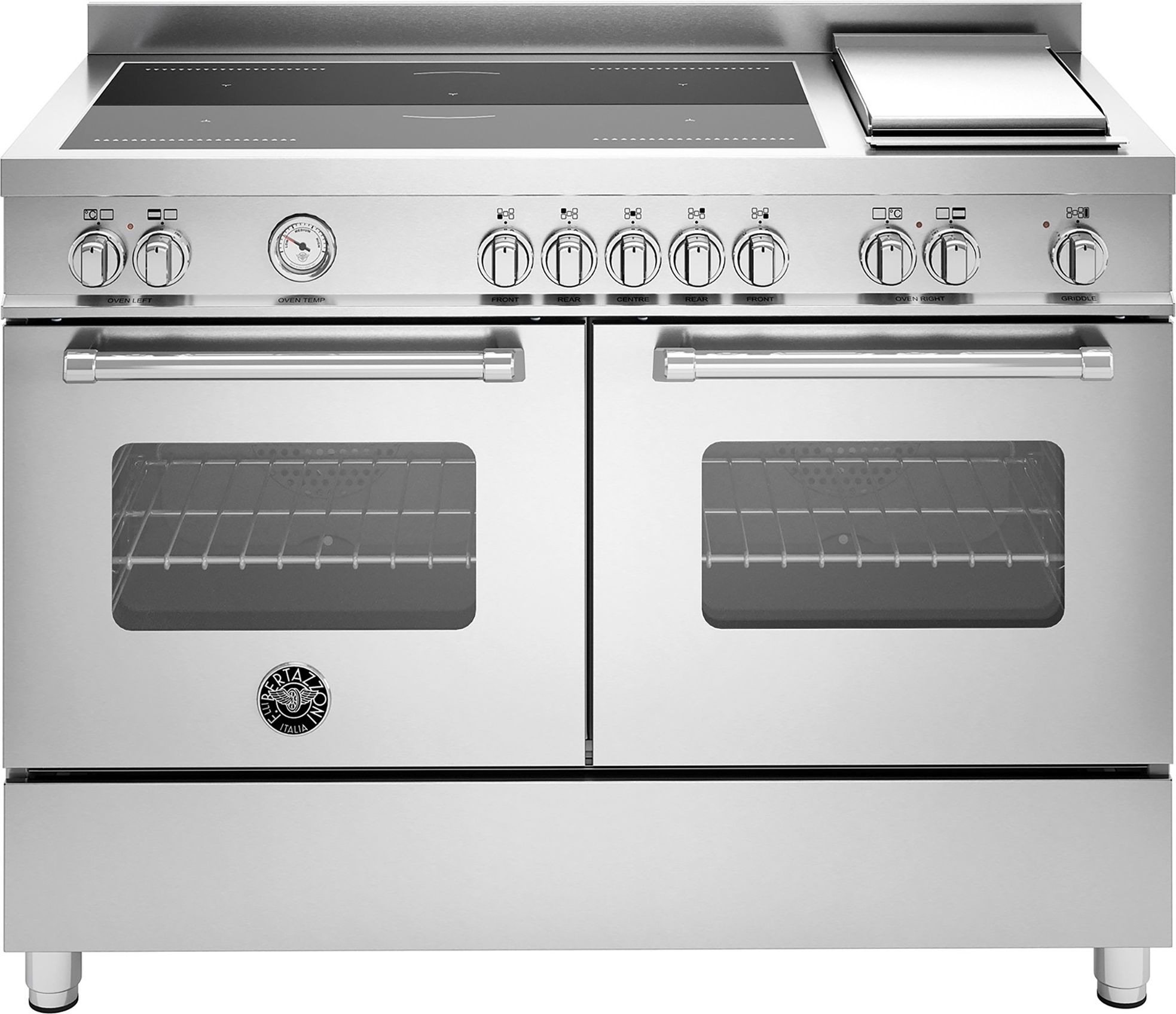 Bertazzoni MAS125I2EXT 120cm Electric Range Cooker - 5 Zone Induction Hob - 2 Ovens - Stainless Steel