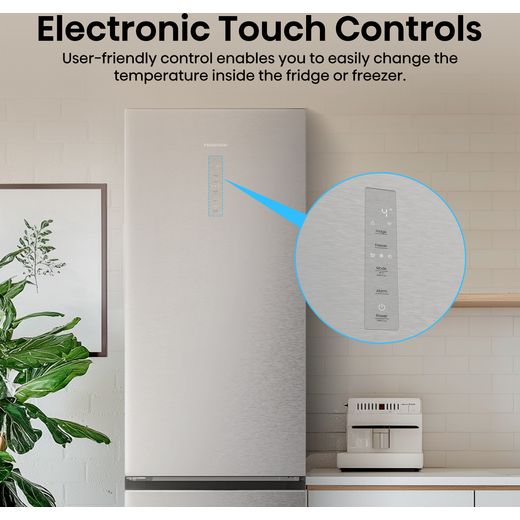 Hisense RB5P410SACCUK 203cm High No Frost Fridge Freezer - Stainless Steel - Annotation - Touch control shot 