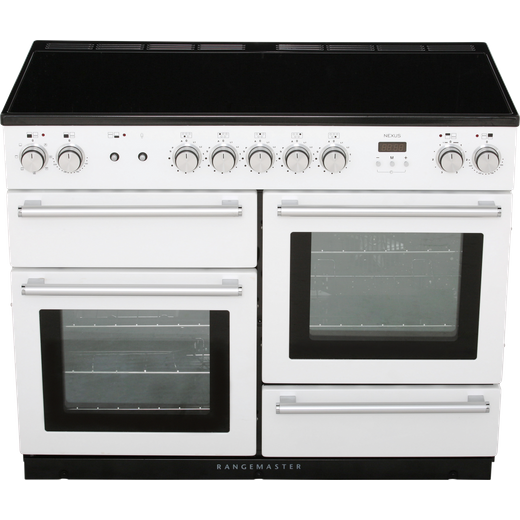 Rangemaster Nexus NEX110EIWH/C 110cm Electric Range Cooker with Induction Hob - White / Chrome