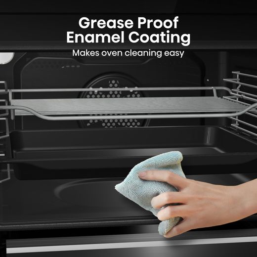 Hisense Built In Electric Double Oven and Gas Hob Pack - Stainless Steel - Annotation - Grease proof enamel coating
