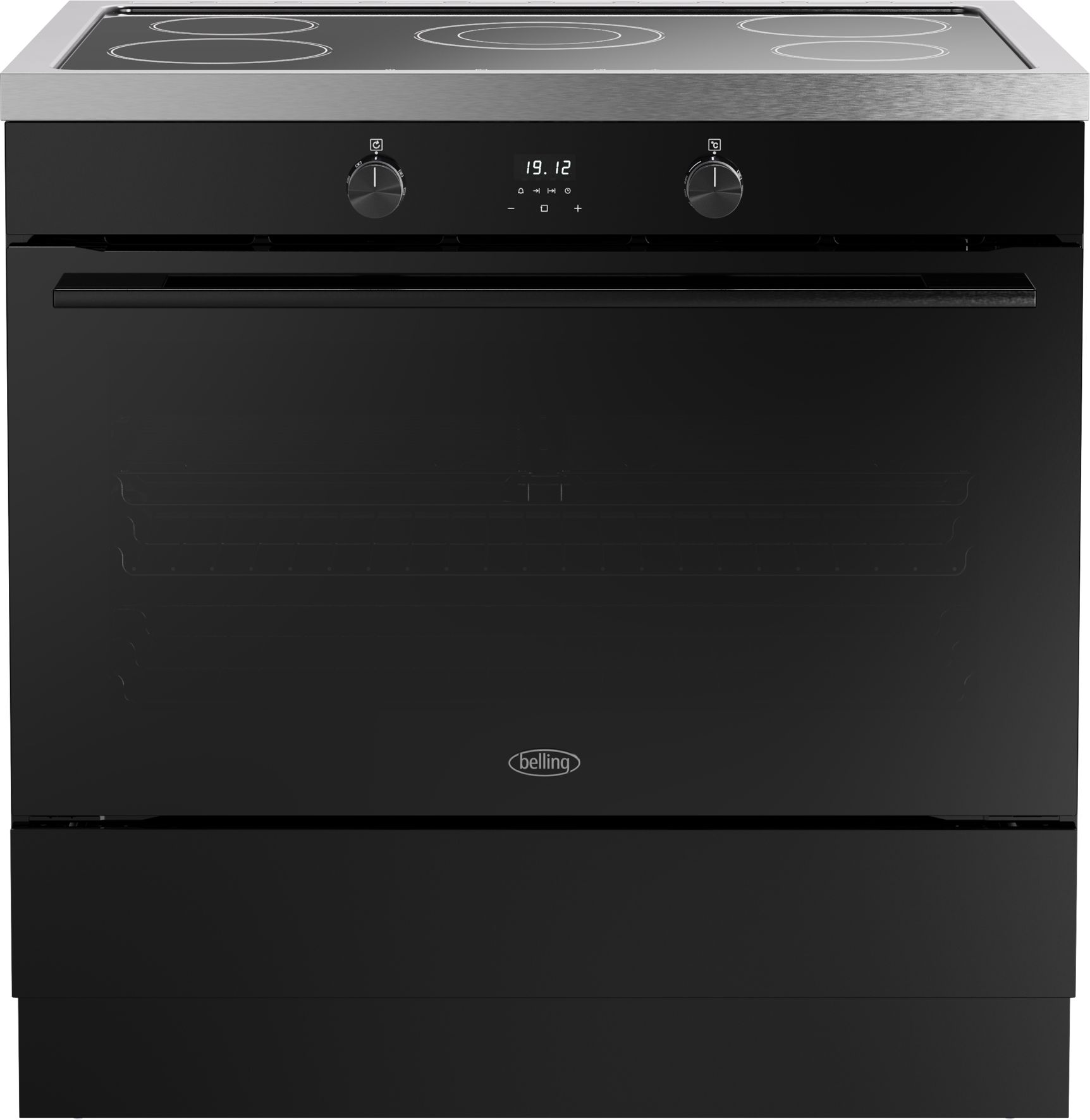 Image of Belling BEL RCA VISION SGL 90Ei 90cm wide Electric Range Cooker with Induction Hob - Black - A Rated, Black