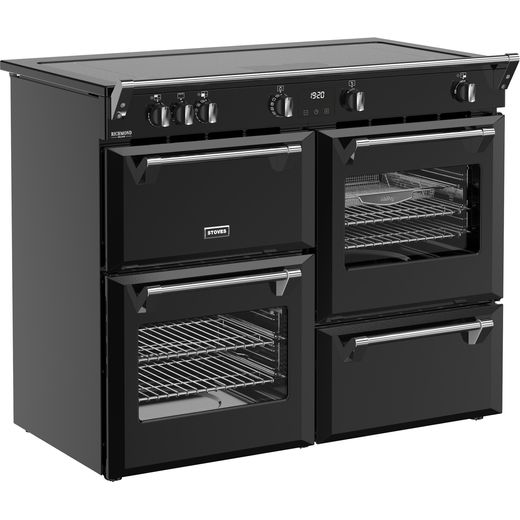 Stoves Richmond Deluxe 110Ei ZLS 110cm Electric Range Cooker with Induction Hob - Black - Right perspective shot
