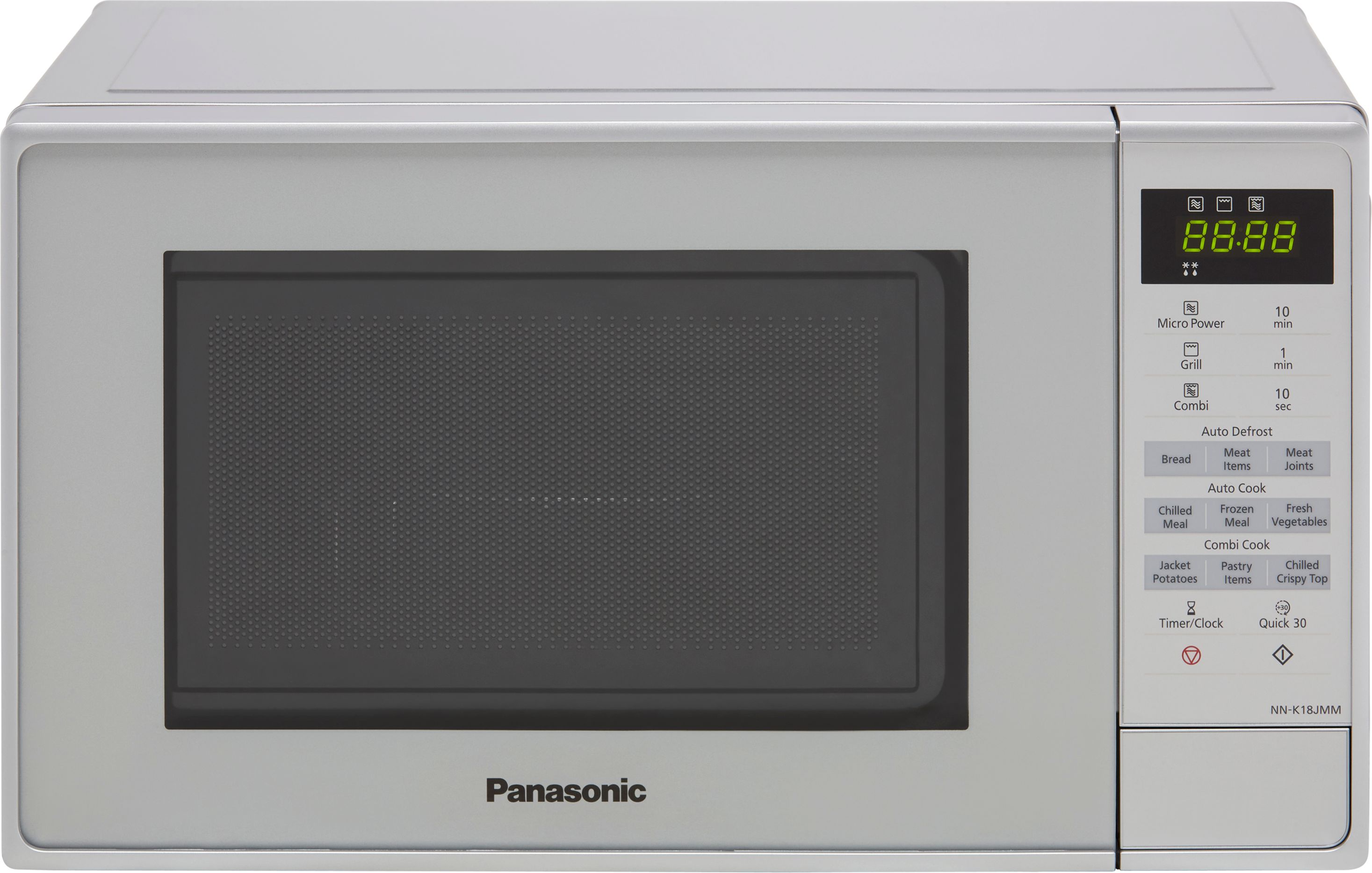 Panasonic NN-K18JMMBPQ Freestanding 26cm Tall Compact Microwave - Silver, Silver