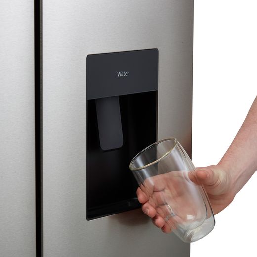 Haier American Fridge Freezer - Platinum Inox - Water dispenser