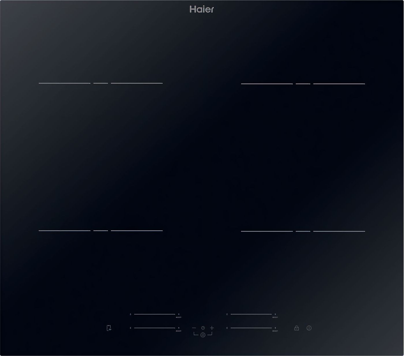 Haier 59cm 4 Zone Induction Hob - Black