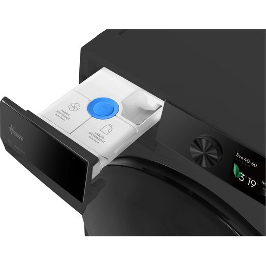 Hoover Pro Wash Series 7 HBWQD4106BL10J80 Wifi Connected 10Kg / Washer Dryer with 1400 rpm - Matte Black - detergent tray shot