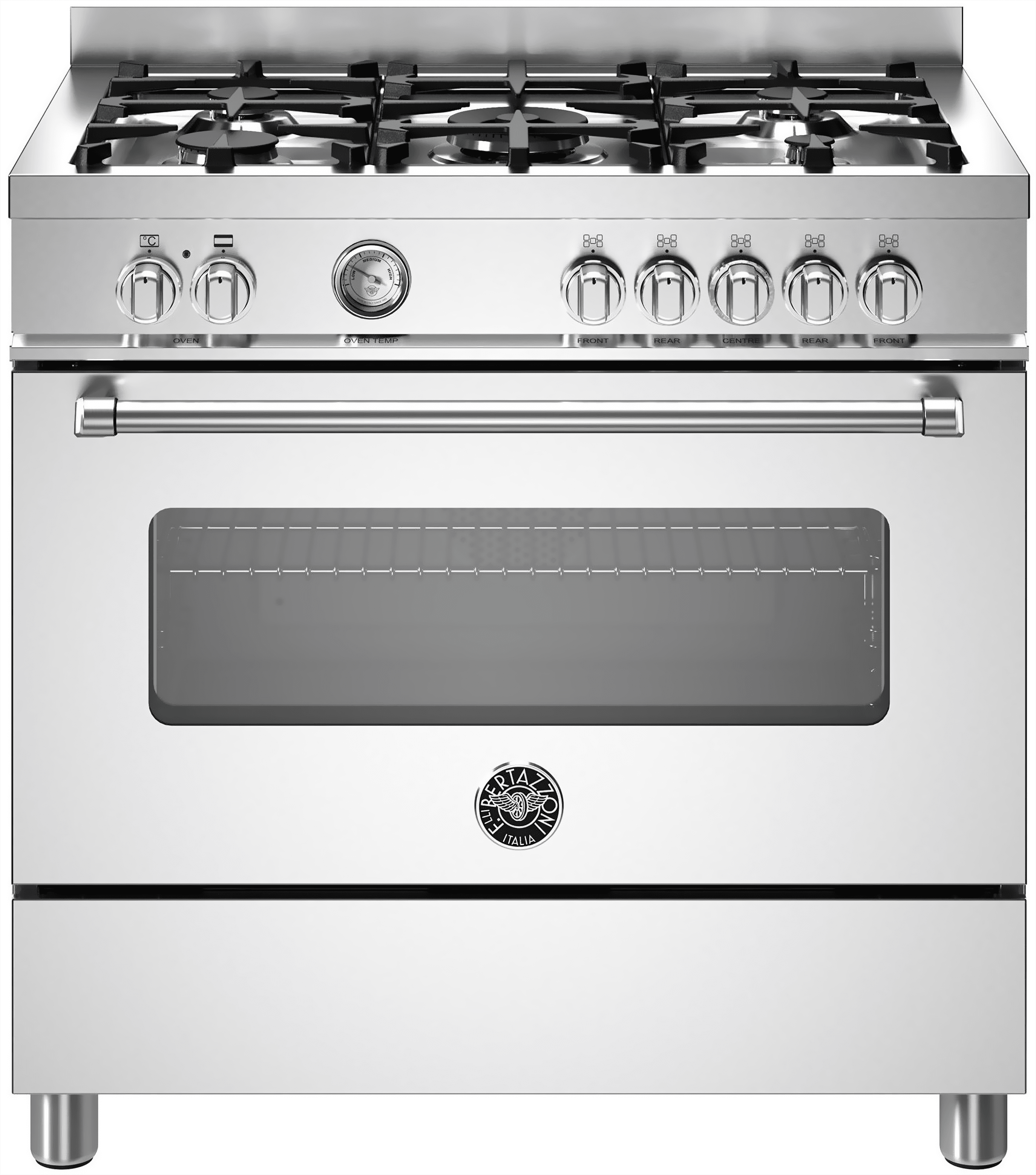 Bertazzoni Master Series MAS95C1EXC 90cm Dual Fuel Range Cooker - Stainless Steel - A Rated, Stainless Steel