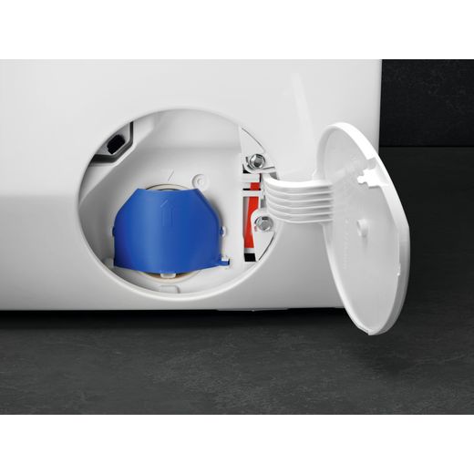 AEG ProSteam® Technology LFR741144B 11kg Washing Machine with 1400 rpm - White - Close up overflow pipe shot