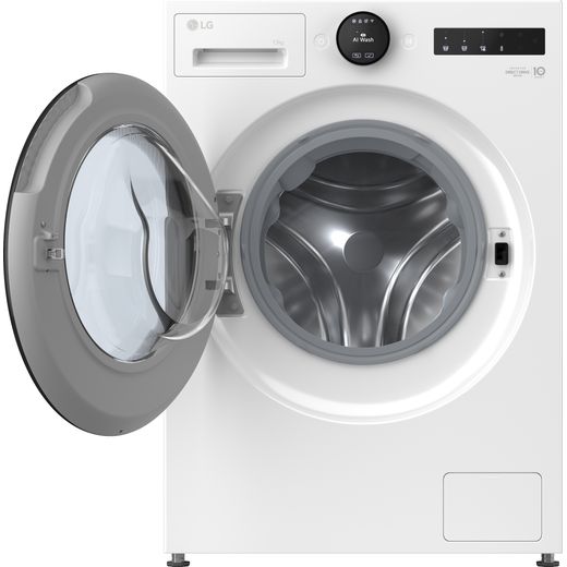 LG VX70 Series AI Direct Drive™ F4X7013TWB 13 kg 1400 Spin Washing Machine - White - Door open