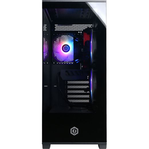 CyberPowerPC AO22233 Gaming PC - NVIDIA® GeForce RTX™ 5060, AMD Ryzen™ 5, 1TB SSD - Black - front shot