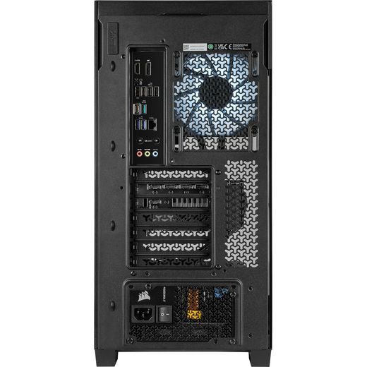 3XS Halo 5090 Gaming PC - NVIDIA® GeForce RTX™ 5090, AMD Ryzen™ 7, 2TB SSD, 32 GB RAM - Black - back shot