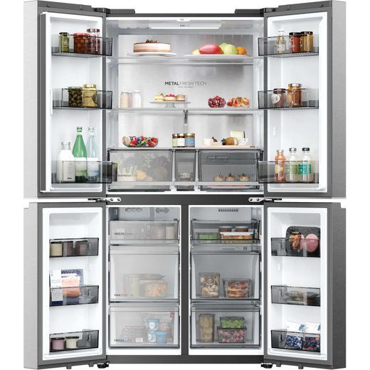 Haier American Fridge Freezer - Inox - front with door open shot