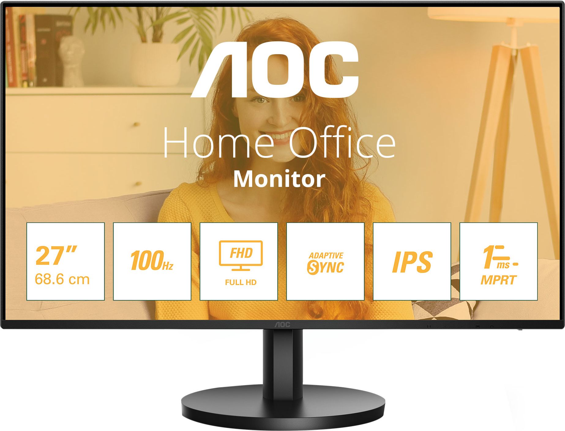 AOC 27" Full HD 100Hz Monitor - Black, Black