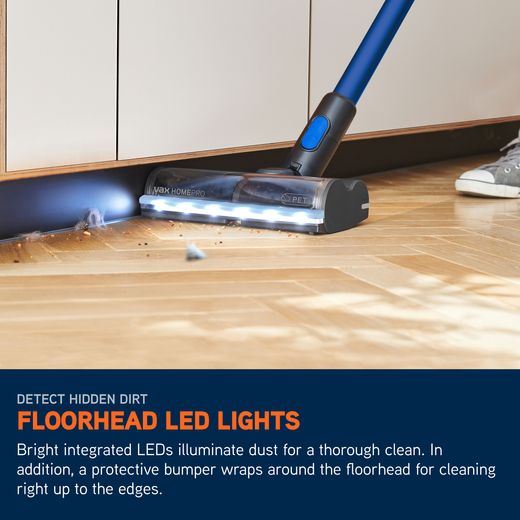 Vax HomePro Pet Cordless Vacuum Cleaner with up to 45 Minutes Run Time - Graphite / Blue - Annotation - LED light shot